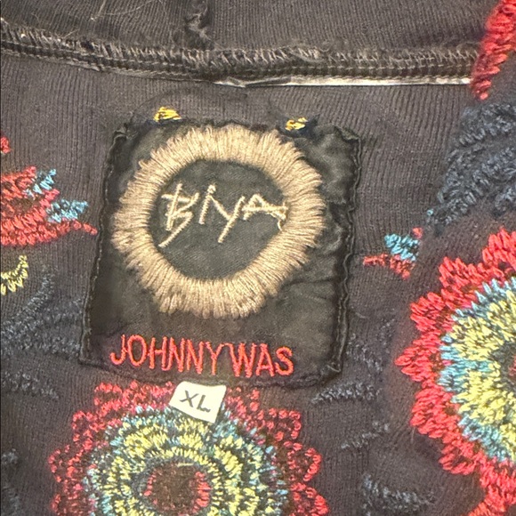 Johnny Was Multicolor Embroidered Hooded Cape - Picture 4 of 5